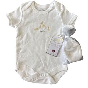 Rock A Bye Baby White Bodysuit Onesie We Are Family Size 0-3 months